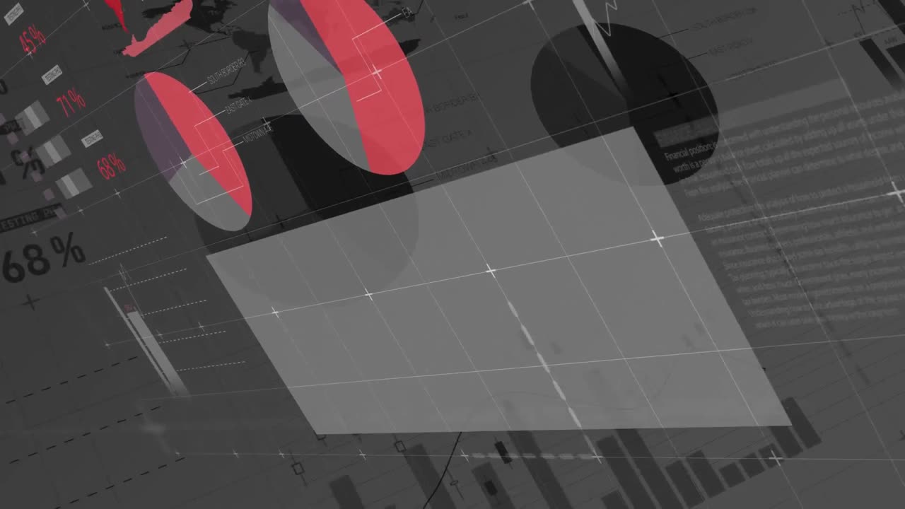 анимация обработки данных на сером фоне