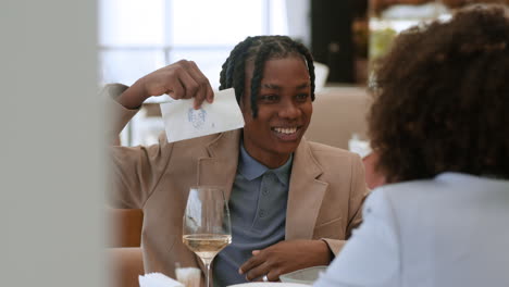 couple dining in restaurant