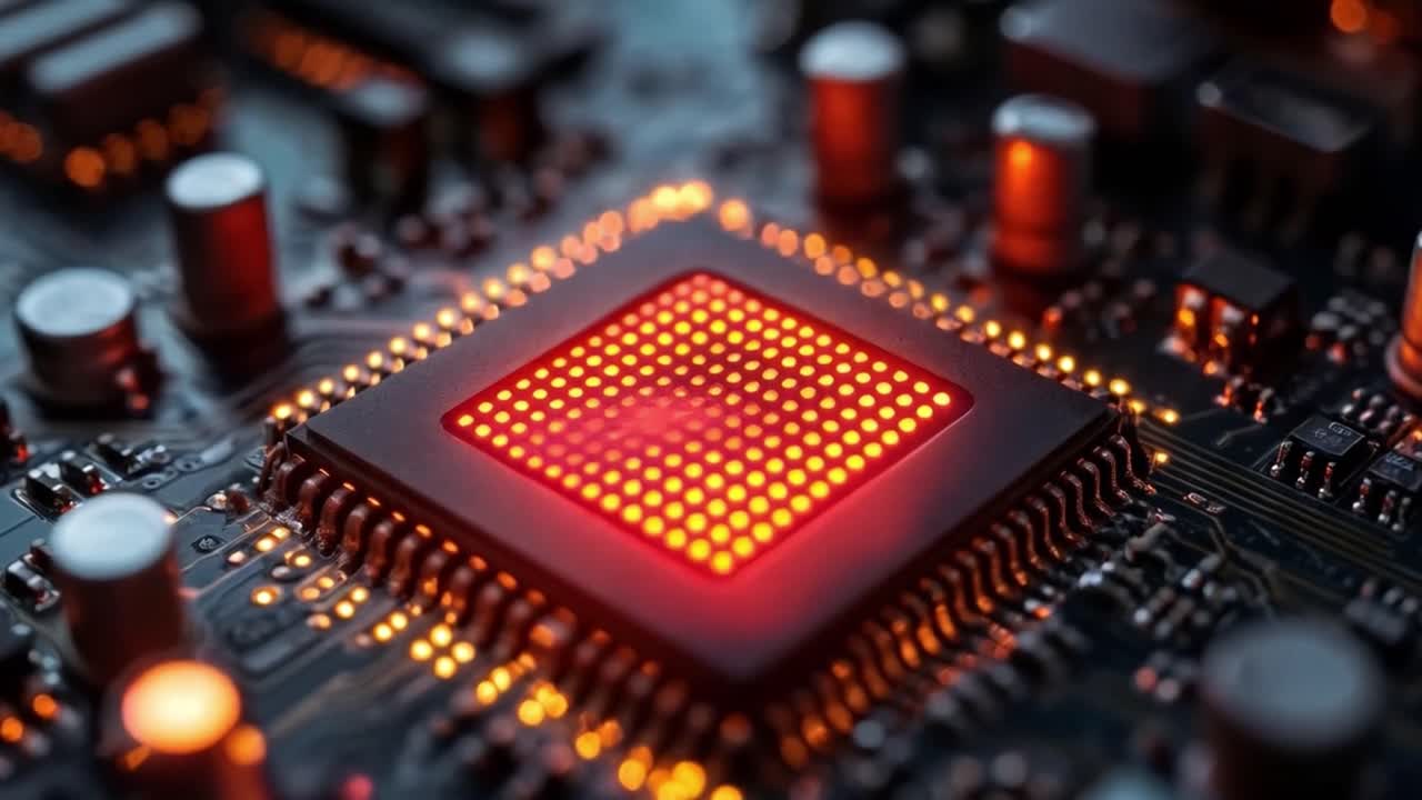 primer plano de un microchip