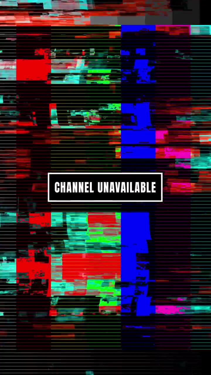 Effetto glitch digitale con testo 'Canale non disponibile' in sovrimpressione