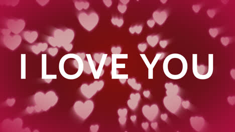 i love you on red background