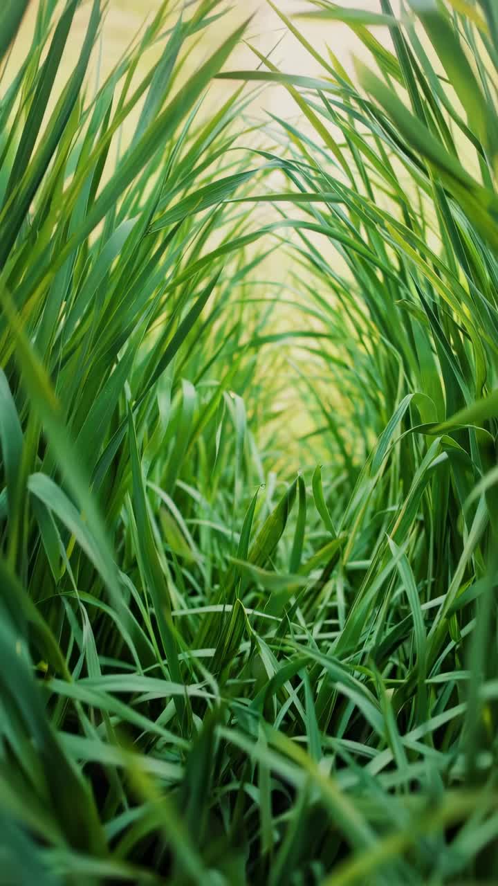 Vibrant Green Grass Field Close-Up