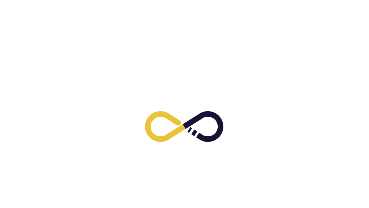 Animated Infinity Symbol Logo Reveal on White Background
