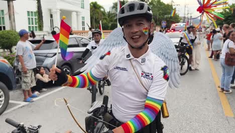 police officer participating in pride parade