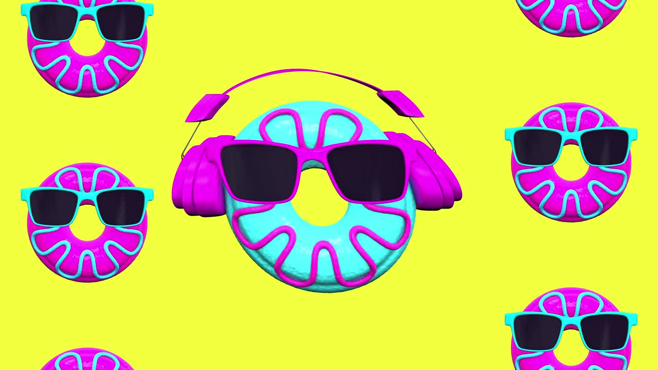 animación en 3d en bucle de la danza de las rosquillas de fantasía.