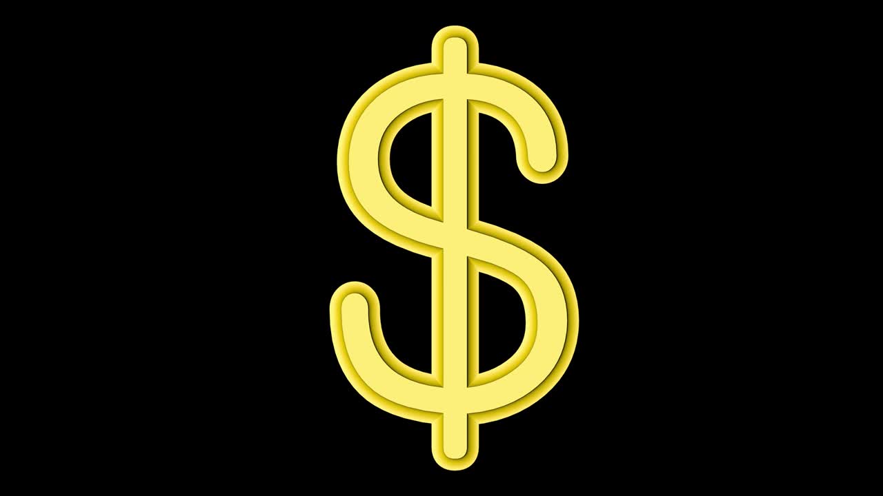Simbol dolar emas terisolasi pada saluran alfa