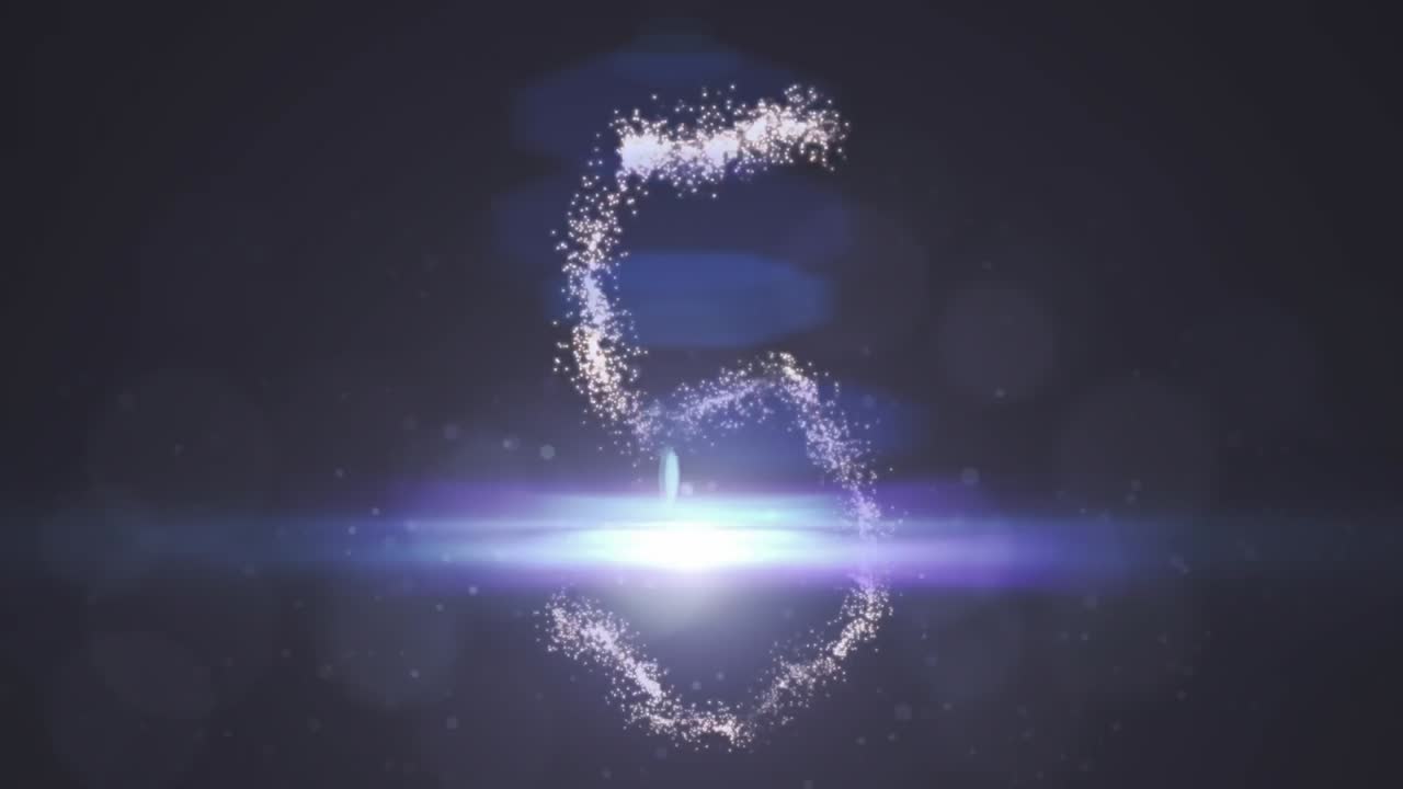 10에서 1까지의 반 ⁇ 이는 숫자의 카운트다운 애니메이션