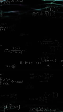 Animation-of-mathematical-equations-and-shapes-on-black-background