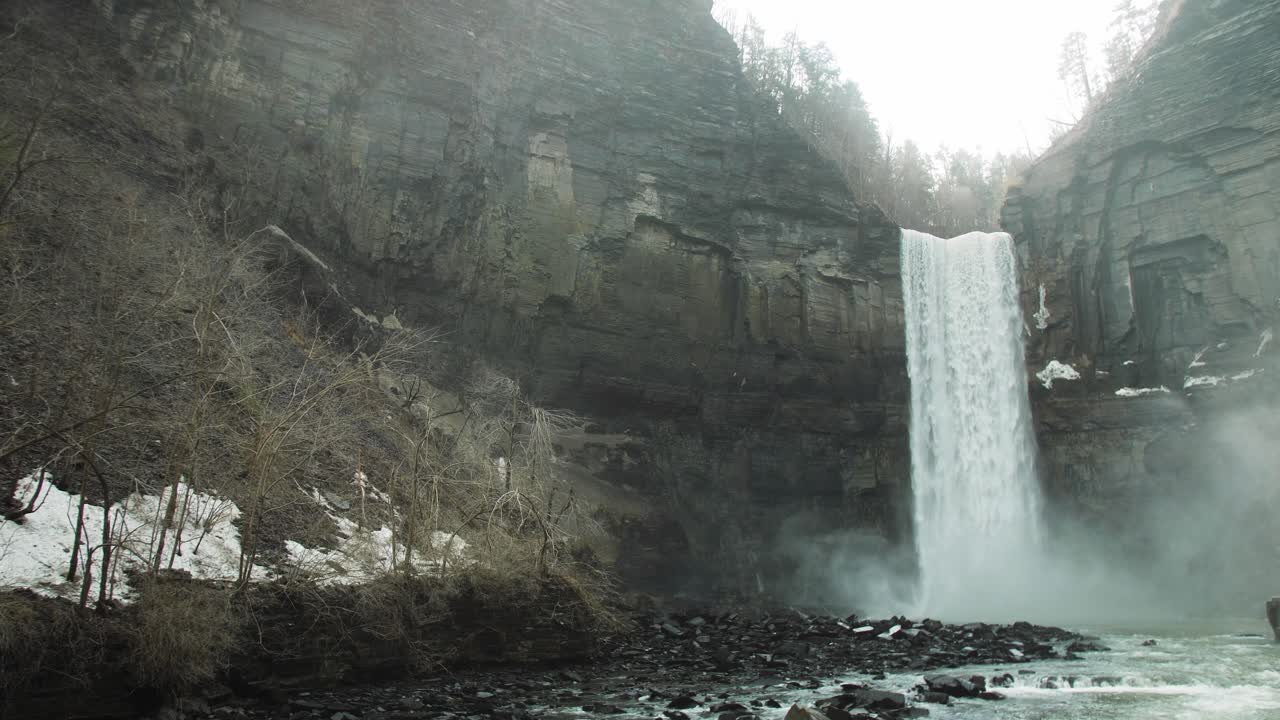 아름다운 taughannock 뉴욕 ithaca 근처 폭포 4k