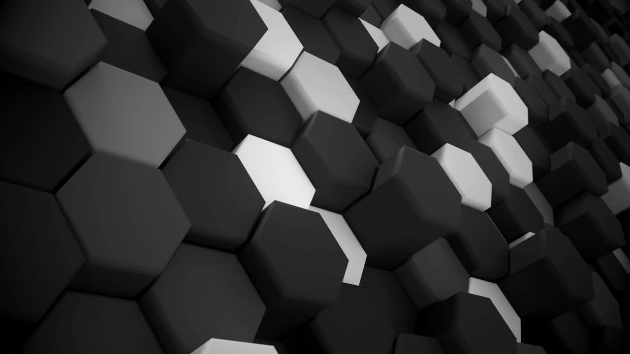 4k abstract tech grilla de panal de miel. animación en 3d.