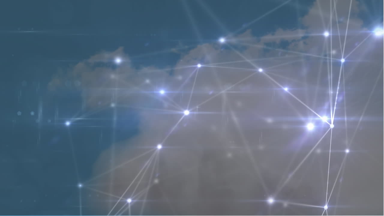 animación de la red de conexiones en el cielo