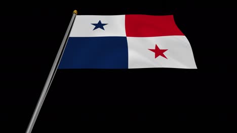 loop video of panama flag  fluttering in the wind, slow motion video of 4k , with alpha channel