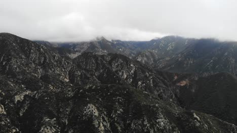 flying through fog in the mountains outside of los angeles