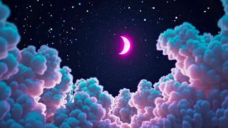 pink moonlit cloudscape