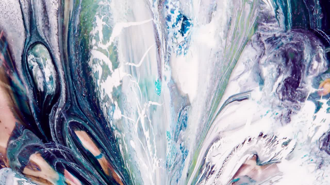 pintura giratoria. diseño abstracto. pintura abstracta. fondo de movimiento. fusión colorida. reacción de pintura. giro de colores. bucle