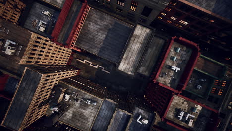 aerial view of a city at night
