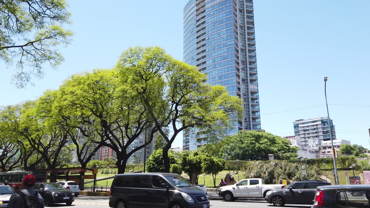 Panoramic at Palermo streets, green residential neighborhood of Buenos Aires City argentina