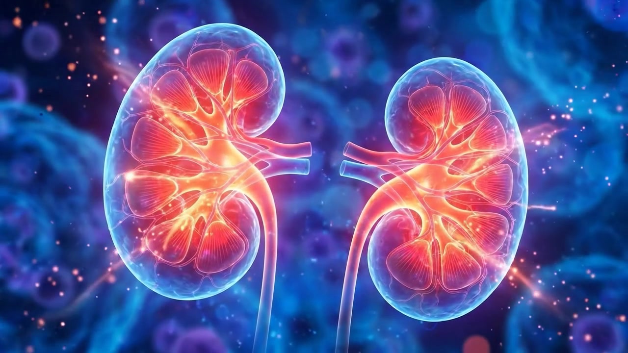 人間の腎臓の発光医療スキャン