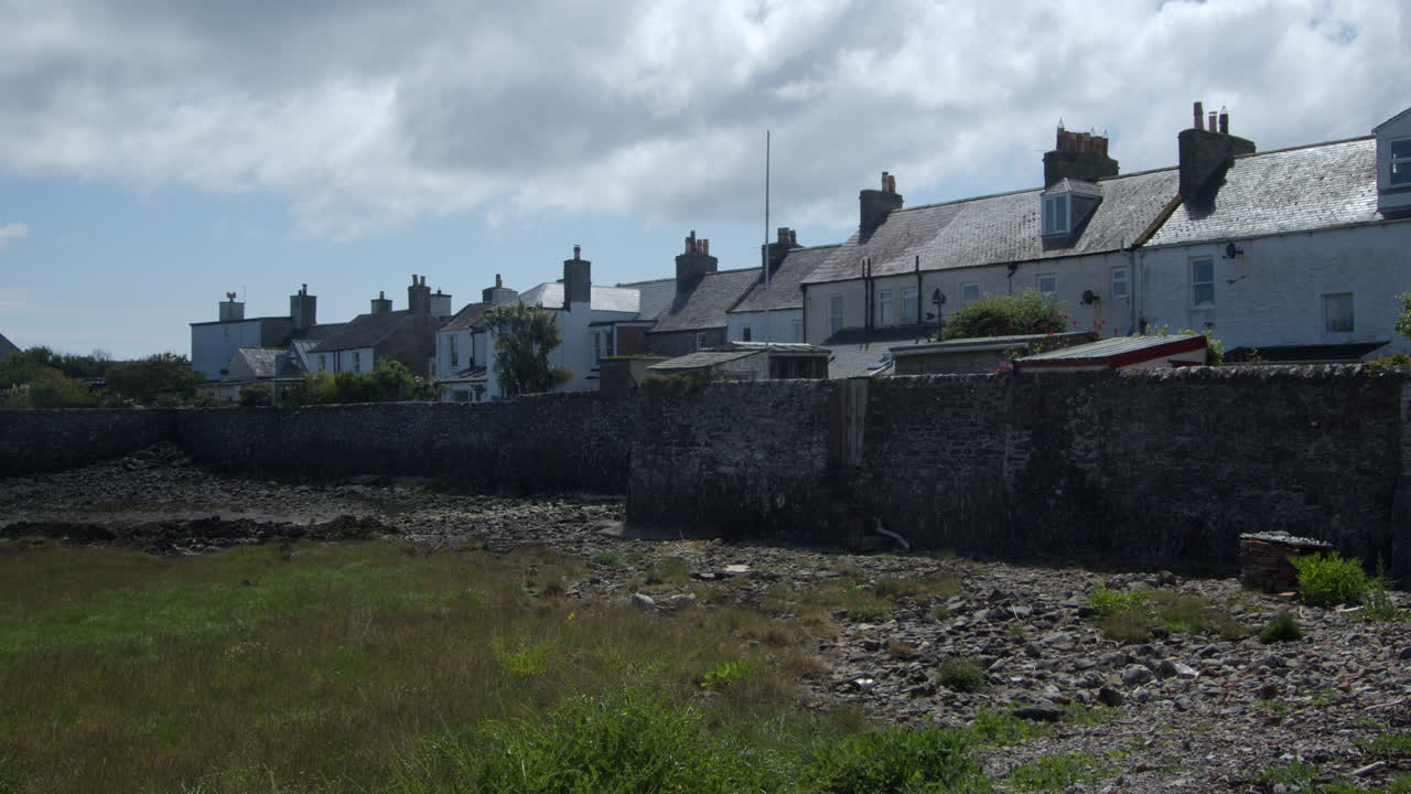 Shot of houses backing on to stinking port, at Isle of Whithorn.
