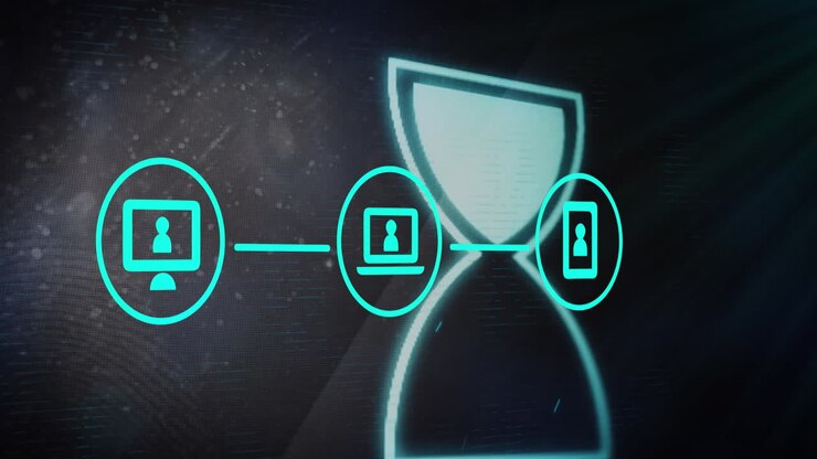 Animation of egg timer icon over media icons