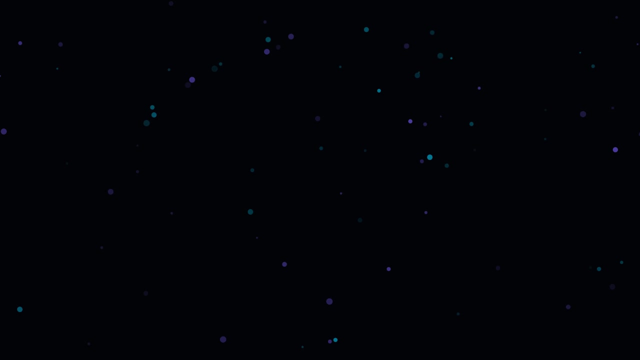 Abstract Motion Background with Floating Teal and Purple Particles