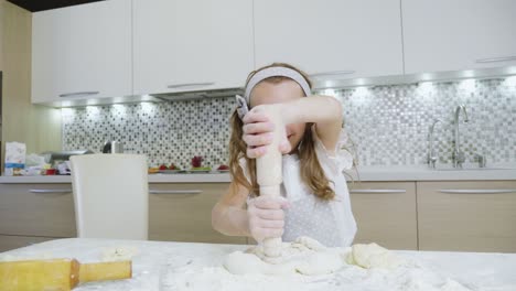 little girl baking