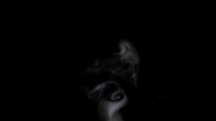 Slow motion of abstract white smoke black background