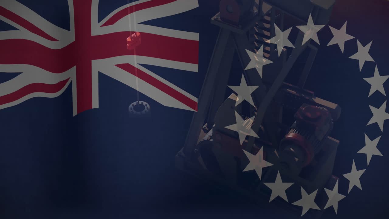 오일 프와 태양 위의  섬의 발의 애니메이션