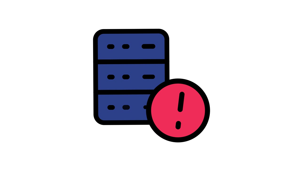 Animated Icon of Server Error or Warning