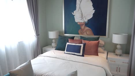 bedroom with elegant and stylish furnitures interior design