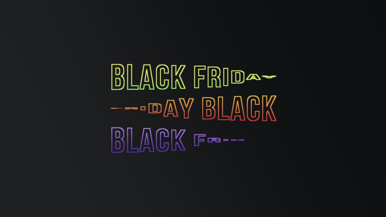 빛나는 텍스트가 있는 패션 및 클럽 배경의 애니메이션 소개 텍스트 블랙 프라이데이