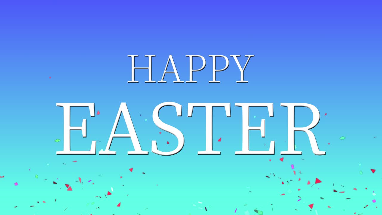 행복한 부활절 이벤트 텍스트 애니메이션 모션 그래픽
