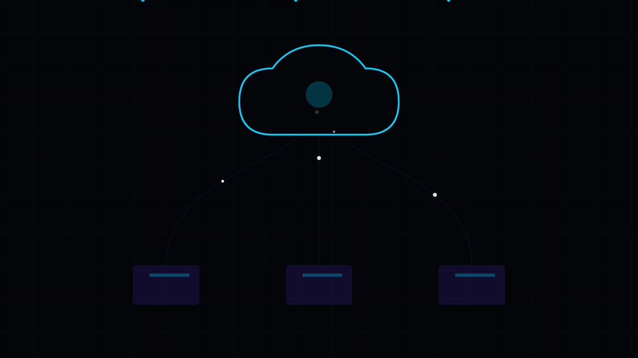 Animated Cloud Computing Network Diagram with Data Flow