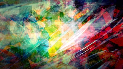cristales geométricos abstractos y brillantes y colores del arco iris - animación de fondo de movimiento de bucle sin costuras de 4k
