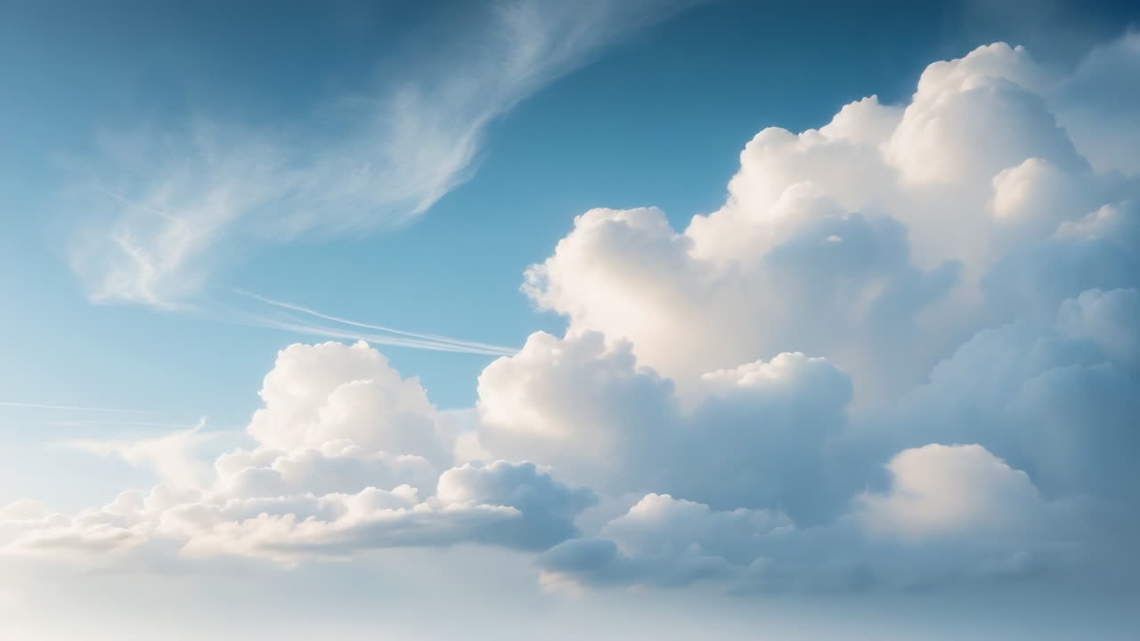 Vast Blue Sky with Expansive White Clouds