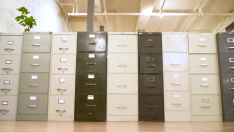 filing cabinets in an open office space