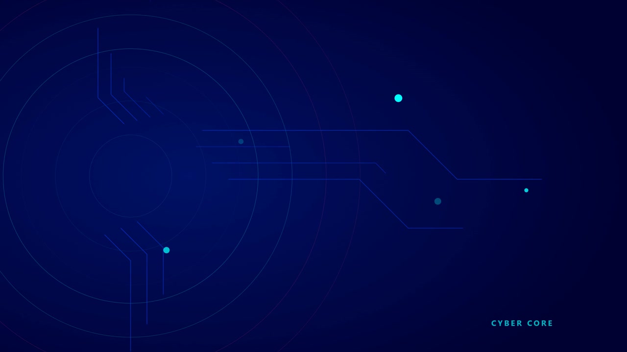 Abstract Digital Technology Background with Moving Data Lines and Circles