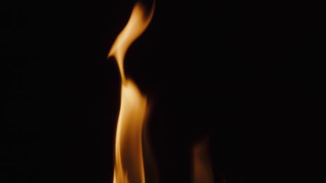 close-up of flames on black background