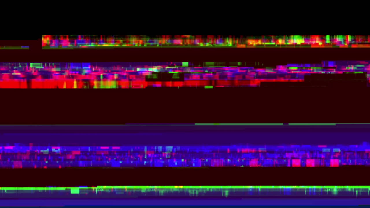 Digital Glitch Text Appearing and Disappearing on Green Screen