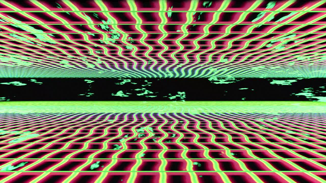 psicodélico tripe blanco azul girando líneas vertiginosas amarillas sobre un fondo negro