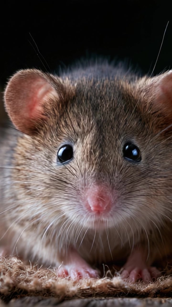 Una Vista Ravvicinata di un Adorabile Topo: Catturare i Dettagli Intricati e le Caratteristiche Espressive di un Piccolo Roditore con Illuminazione Naturale
