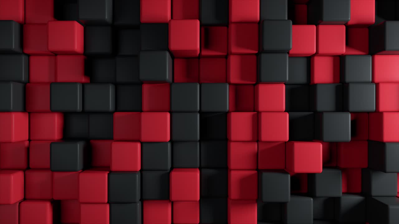 Abstract Red and Black Cube Pattern