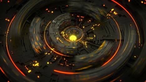 futuristic circular shape with motion blur seamless loop 3d render animation