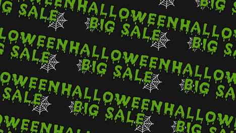 Mensaje-Tóxico-De-Gran-Venta-De-Halloween-Bajo-Telas-De-Araña-En-La-Noche