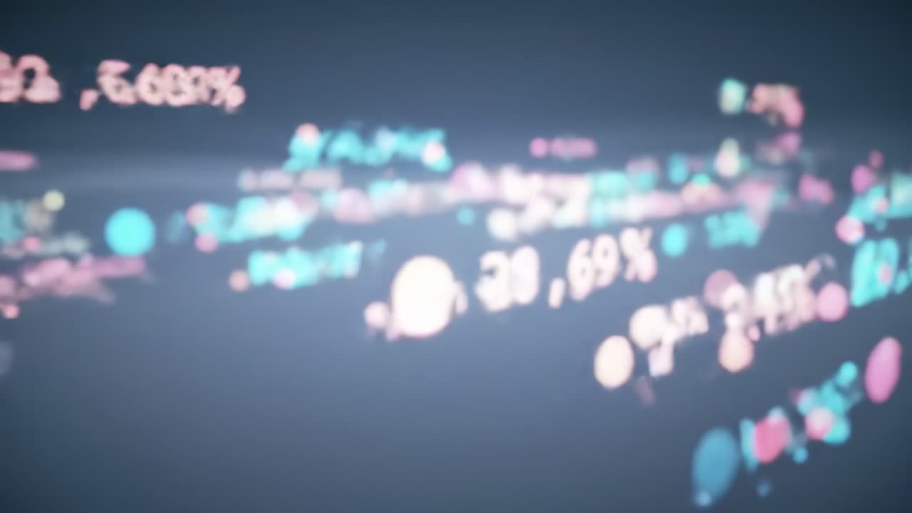 Dynamic visuals illustrate various statistics and analytics in an engaging manner, highlighting the impact of data in a digital landscape. Bright colors enhance the presentation quality.