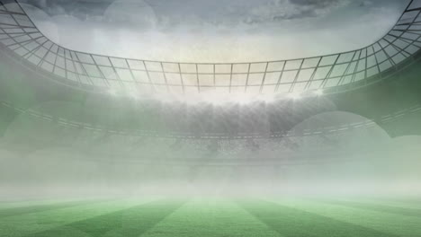 animación de puntos de luz sobre el estadio deportivo