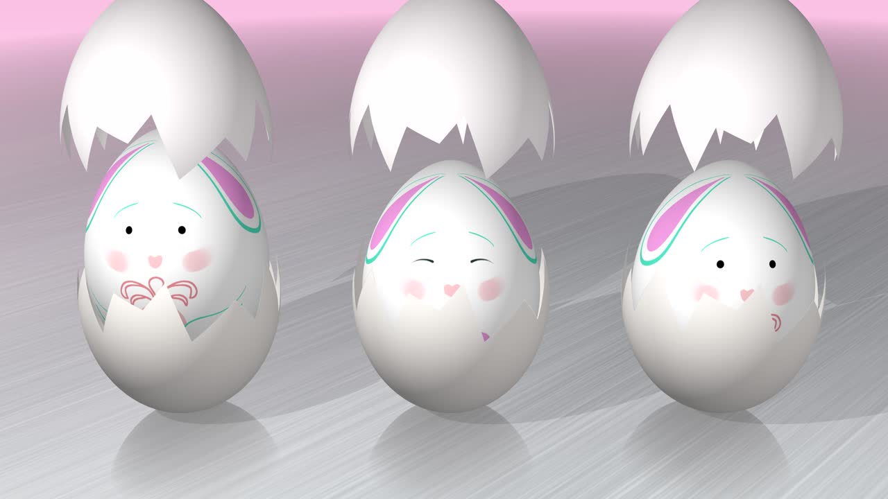 귀 를 고 있는 토끼 가 있는 부활절 달