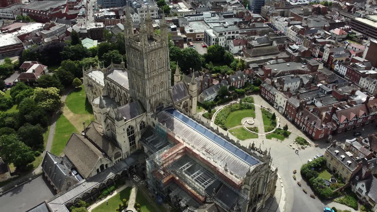 Aerial View of Worcester Cathedral and Cityscape