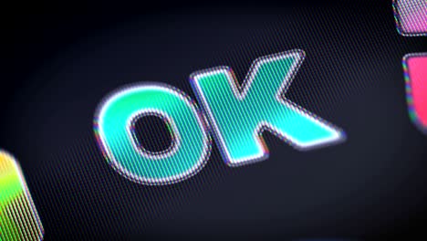 "ok" on the screen. looping.