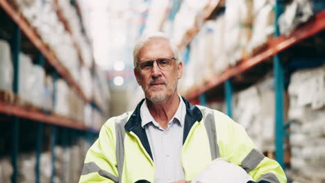 warehouse worker in safety gear